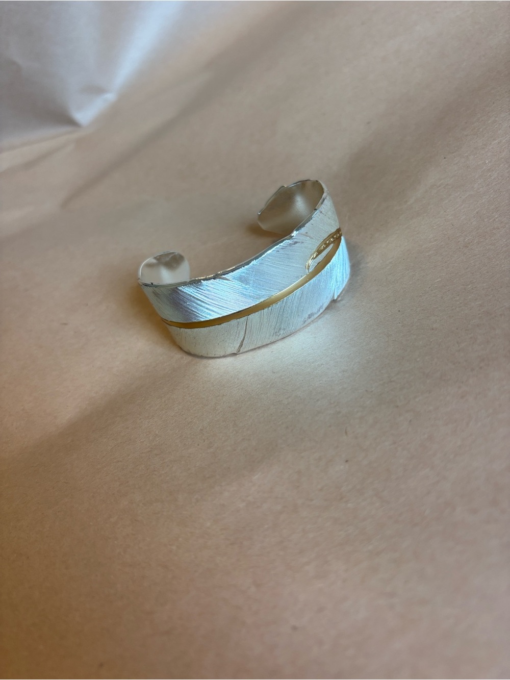 Montana Silversmiths Gold Filament Feather Bracelet Cuff